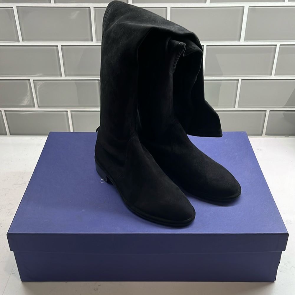 Stuart Weitzman Lowland Boots Black Suede Size 5 NWOT‎